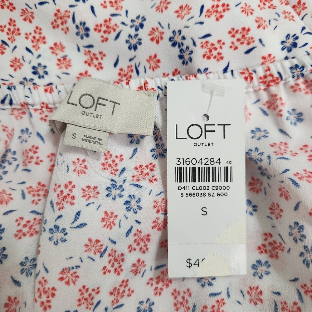 Loft floral ruffle tank top - Picture 5 of 6